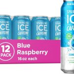 Sparkling Ice Caffeine Blue Raspberry Sparkling Water with Caffeine Zero Sugar with Antioxidants and Vitamins16 fl oz C (New)