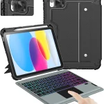 Nillkin Rugged Detachable Keyboard Case for iPad A16 &amp 10th Gen Black Military Grade Protection 0-180Â° Stand 14mm Ke (New)