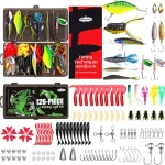 FONMANG Fishing Lures - Tackle Box with Tackle Included Fishing Kit with VIBs Frogs Minnows Soft Baits Hooks &amp Weight (New)