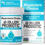 Physician's CHOICE Probiotics 60 Billion CFU - 10 Strains Organic Prebiotics - Immune Digestive &amp Gut Health - Supports (New)