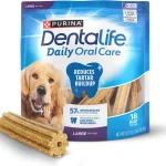 Dentalife Purina Daily Dental Chews for Large Dogs 18 ct Pouch Chewy ridged texture in a tasty chicken flavor helps r (New)