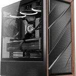 Antec Flux Wood Mid-Tower E-ATX PC Case 5 PWM Fans Included Black High-Airflow Front Panel with Walnut Wood 5 PWM Fan (New)