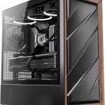 Antec Flux Wood Mid-Tower E-ATX PC Case 5 PWM Fans Included Black High-Airflow Front Panel with Walnut Wood 5 PWM Fan (New)