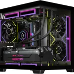 RUIX OV502 Pro M-ATX PC Case Compact Panoramic Tempered Glass Gaming Case Supports 240mm AIO &amp 340mm GPU Optimized Airf (New)