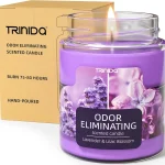 TRINIDa Lavender Scented Candle Odor Eliminating for Home Gift Women Lilac Blossom FORESTALL tech eliminates 99% pet/sm (New)