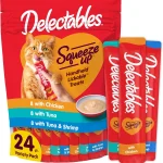 Delectables Squeeze Up Variety Pack Creamy Squeezable Puree Lickable Wet Cat Treats Grain Free No Added Fillers No B (New)