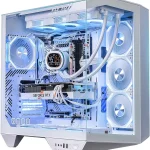 darkFlash DY470 Full-Tower ATX Gaming PC Case with 1 PWM ARGB Fans White Back Plug-in Motherboard Vertical GPU Mountin (New)