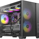 Antec Flux M Micro-ATX PC Case 6 PWM Fans Included 6 PWM Fans Included Vertical Airflow Design 360mm Top Radiator Sup (New)