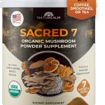 Naturealm Sacred 7 Organic Mushroom Powder 226 Servings 7 Month Supply 7-in-1 Blend: Lions Mane Reishi Chaga Cordy (New)