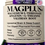 Liposomal Magnesium L-Threonate with Apigenin L-Theanine &amp Valerian Root Melatonin-Free Restful Sleep &amp Calm Focus Sup (New)
