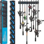 PLUSINNO V9 Vertical Fishing Rod Holder Wall Mounted Fishing Rod Rack Fishing Pole Holder Holds Up to 9 Rods or Combos (New)