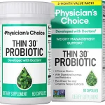 Physician's CHOICE Probiotics for Weight Management &amp Bloating 60ct 6 Probiotic Strains Prebiotics Cayenne &amp Green T (New)