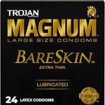 Trojan Magnum BareSkin Large Condoms for Men 24 Count Premium Large Condoms Comfortable and Smooth Lubricated Americ (New)
