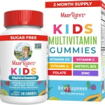 MARYRUTH'S Kids Multivitamin Gummies Sugar Free 2 Month Supply Ages 4 Essential Vitamins C D3 Zinc 60 Count (New)