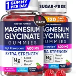 Magnesium Glycinate 400mg Gummies - Relax &amp Sleep Men &amp Women 2 Pack Bisglycinate for Women &amp Men Sleep &amp Relax Suppo (New)