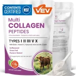 VEV Multi Collagen Peptides Powder Types I II III V &amp X 41 Servings NSF Certified Hydrolyzed Collagen with Hyaluro (New)