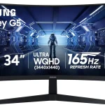 Samsung 34' Odyssey G5 Ultra-Wide Gaming Monitor with 1000R Curved Screen 165Hz 1ms FreeSync Premium Large Display E (New)