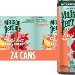 Maison Perrier French Kiss Sweetened Sparkling Water Peach &amp Cherry Made with Real Fruit Juices and prebiotics there's (New)