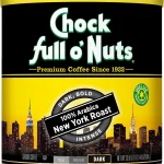 Chock Full o' Nuts Ground Coffee - New York Roast 305 oz Can Dark Roast Premium Beans in Recyclable Steel Can Rich F (New)