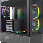 MONTECH Sky Two Panoramic ATX Mid-Tower PC Case 4 ARGB Fans Black 400mm GPU Support 360mm Radiator Support Tempered (New)