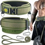 MANUEKLEAR 2-in-1 Dip Belt Double-Layer Weight Lifting Belt 4 Size&ampColor Powerlifting Gym Weighted Belt for Pull Up Squat (New)