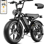 Jasion RetroVolt Electric Bike 70-Mile Range 2000W Peak Fat Tire 48V 15Ah Removable Battery 30MPH E bike 5 Riding M (New)