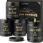AOOVOO Scented Candles for Men - 4 Pack Candles for Home Scented 36oz Soy Wax 200h Long Lasting Burn Men Candle Set S (New)
