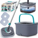True &amp Tidy True Clean Spin Mop &amp Bucket System   Dual Compartment Design for Clean &amp Dirty Water 360Â° Swivel Mop Head B (New)