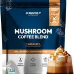 Journey Mushroom Coffee with Collagen &amp Adaptogens Caramel 30 Servings Instant Mix Hot or Cold Supports Energy &amp Focu (New)