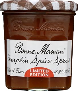 81URdwQ9K6L._AC_UL320_ Bonne Maman Pumpkin Spice Preserves 13 oz Glass Jars Pack of 2 Iconic Fall spread made with pumpkin with cinnamon nu (New) - Image 1