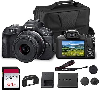 81UoJIOdmqL._AC_UL320_ Canon EOS R100 Mirrorless Camera with RF-S 18-45mm Lens Bundle For Beginners 24.1MP APS-C Mirrorless Camera Full HD (New) - Image 1