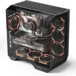darkFlash DY470 Full-Tower ATX Gaming PC Case with 4 PWM ARGB Fans Black Back Plug-in Motherboard Vertical GPU Mountin (New)