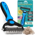 Maxpower Planet Dog Grooming Rake Deshedding Undercoat Brush Dogs &amp Cats Blue Deshedding &amp Dematting Extra-Wide Doubl (New)
