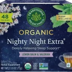 Traditional Medicinals Organic Nighty Night Extra 48 Tea Bags With Valerian Root for Relaxation (New)