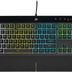 Corsair K55 RGB PRO Membrane Wired Gaming Keyboard   Black QWERTY US IP42 Dust and Spill-Resistant 6 Macro Keys with E (New)