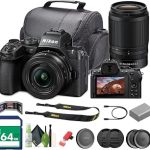 Nikon Z50II Mirrorless Camera with 50-250mm 16-50mm Lenses Bundle For Photography Video 64GB Memory Card + Cleanin (New)