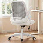 NEO CHAIR Office Desk Chair Ergonomic Mesh with Flip-Up Armrests Ivory Lumbar Support Height Adjustment 360Â° Swivel (New)