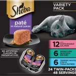 Sheba Perfect Portions Pate Wet Cat Food Seafood Variety 26 oz 24 ct Salmon Seafood &amp Whitefish and Tuna grain-fre (New)
