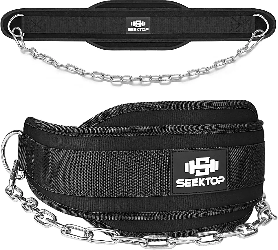 81dgD6-IpqL._AC_UL960_FMwebp_QL65_ Seektop Dip Belt With 38" Chain for Weightlifting Dips Pull Ups & Squats 5mm Heavy Duty Steel Chain for Added Weight T (New) - Image 1