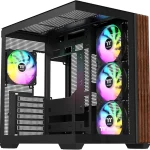 Thermaltake View 380 WS ARGB Mid Tower Chassis Side Wood Trim 4x120mm ARGB Lite Fans Included 415mm GPU Clearance Dua (New)