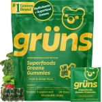 Gruns Adult Greens Gummies &amp Daily Multivitamin Prebiotic Fiber 28 ct Adaptogens Superfoods 20 Vitamins &amp Minerals (New)