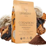 Lifeboost Cognition Mushroom Ground Coffee Organic Low Acid 12oz Medium Roast Lion's Mane &amp Chaga Nootropic Adaptog (New)