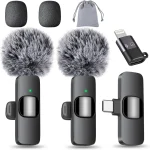 MAYBESTA Wireless Mini Microphone for iPhone Android Phone - Lavalier Lapel Mic for Audio Video Recording - Clip on Conte (New)