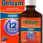 Delsym 12Hr Cough Medicine for Adults Grape Flavor Cough Syrup 5 FL OZ Dextromethorphan Polistirex Extended-Release Co (New)