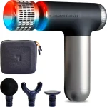 Sharper Image Powerboost Compact Heat &amp Cold Therapy Percussion Massage Gun Deep Tissue Lightweight Massager Travel Ess (New)