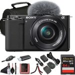 Sony ZV-E10 Mirrorless Camera with 16-50mm Card Reader Black Bundle For Photography Video 4K Video 24.2 MP AP (New)