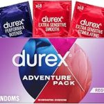 Durex Condoms Variety Adventure Pack Sensation Latex Condoms 144 Count Regular Fit Electronically Tested for Strength (New)