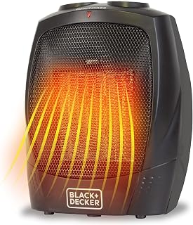 81pr61f-pL._AC_UL320_ BLACK+DECKER Personal Ceramic Heater 1500 Watts BHDC201 Black Space Heater for Office Desk Home Office Personal Us (New) - Image 1