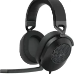 Corsair HS65 Surround Wired 35mm PC PS5 Xbox Switch Gaming Headset   Black Clear Microphone Dolby 71 Surround Sound (New)