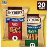 Snyder's of Hanover Variety Pack Pretzels 20 Count 0.92 Oz Crunchy Mini Pretzels and Pretzel Sticks in Individual 100-C (New)